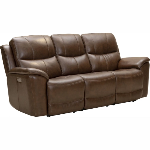 Kaden Power Reclining Sofa w/ Lumbar in Jarod Brown Leather